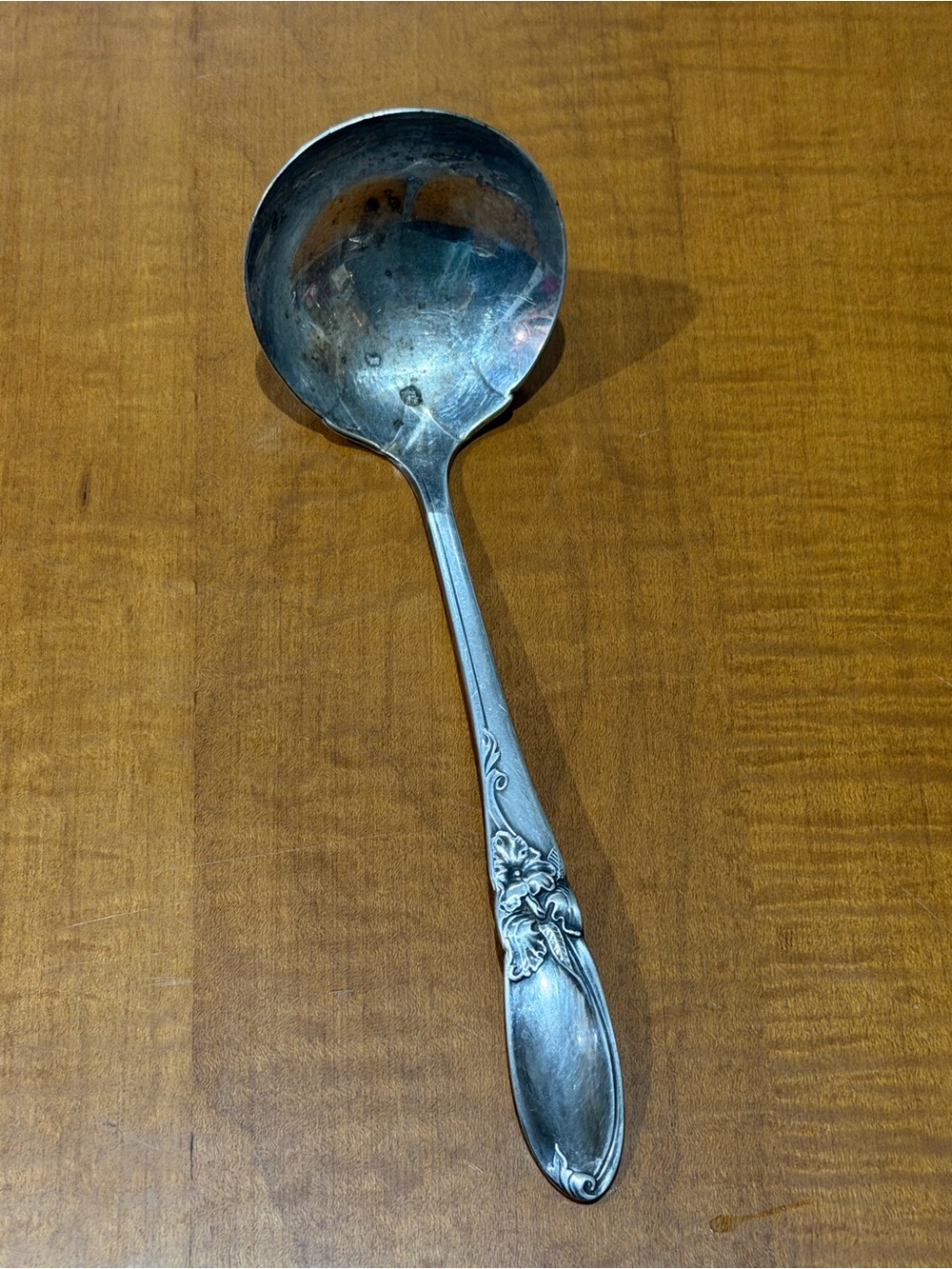 Silver plated Floral Handle Ladle - Elegant Serving Spoon
